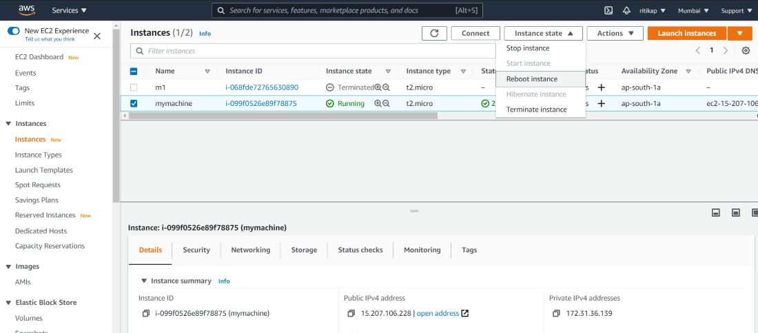 Reboot your RDS Instances